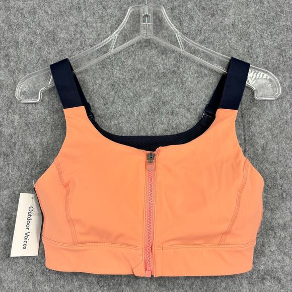 Outdoor Voices Powerhouse Sports Bra Front Zip Melon Dark Sky Blue S/M C Cup - Picture 1 of 10